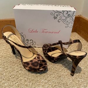 Satin Leopard Heels